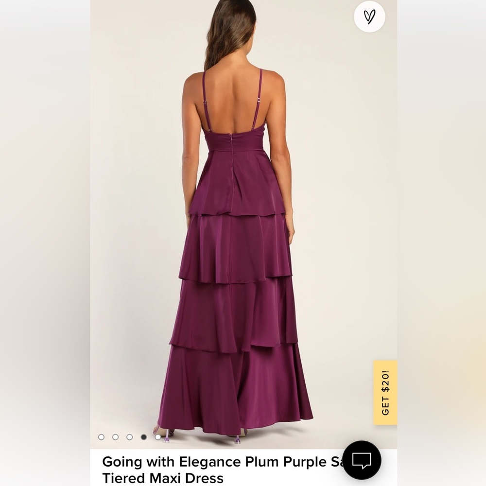 Going with Elegance Plum Purple Satin Tiered Maxi Dress